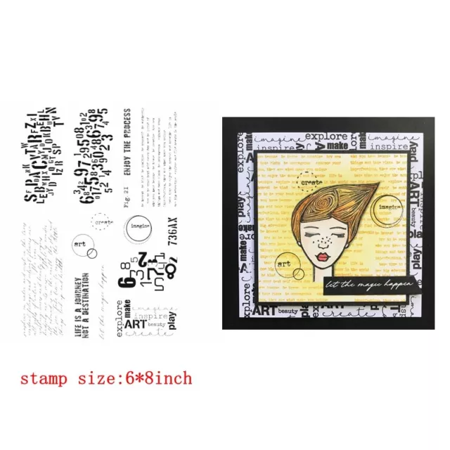 6x8 Zoll Wörter Zahlen Gefühle klar Gummistempel für Kartenherstellung Scrapbooking 2