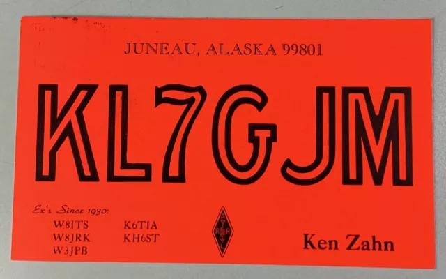 Alaska 1970 QSL Card Juneau Mendenhall Apartments Ken Zahn