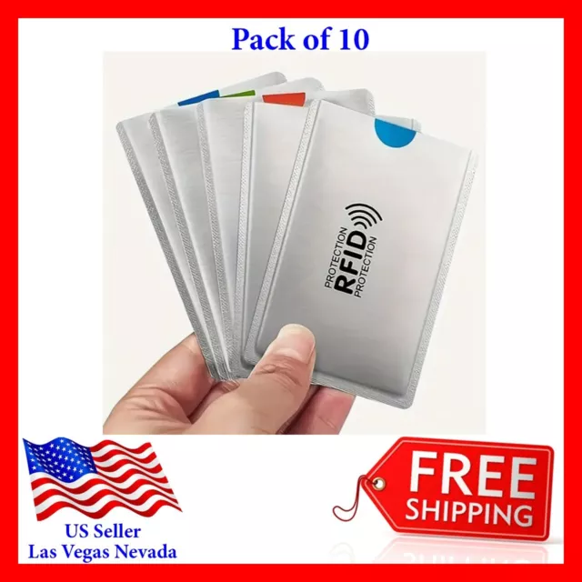 10x RFID Credit Debit ID Card Sleeve Protector Blocking Safety Shield Anti Theft