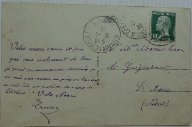 Metz 57 CPA View General to The Mount St Quentin Good Condition 1923 2