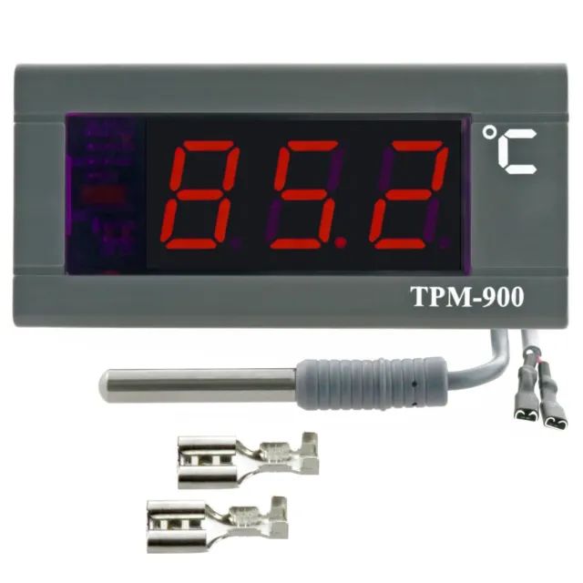 Elektronisches digital Thermometer Einbau LED 230V 12V/24V Fernfühler bis 100m