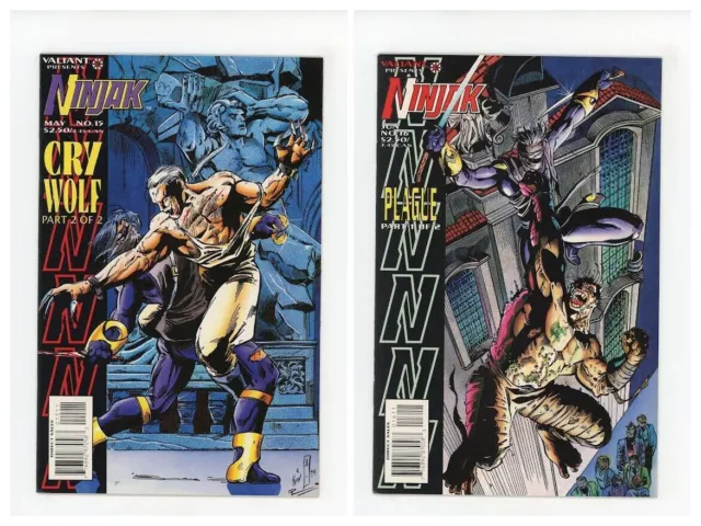 Ninjak # 15 & 16 VALIANT COMICS 1995 Cry Wolf Part 2 Plague 1 Of 2