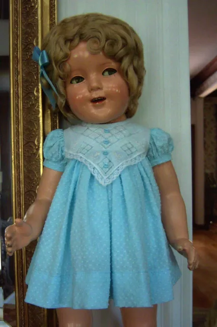Dress/Bow for 25" Shirley Temple-Vintage fabric - DOLL NOT INCLUDED