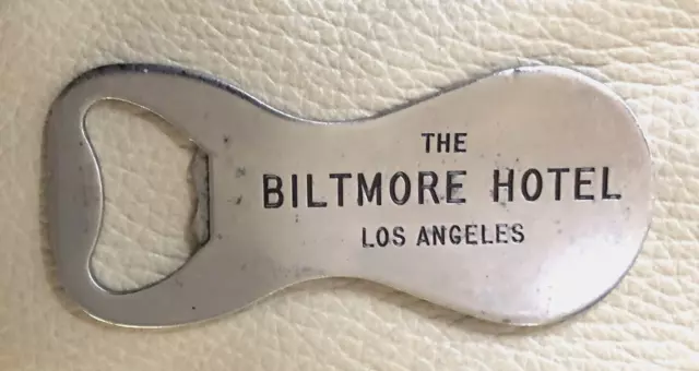 Vtg BILTMORE HOTEL Los Angeles: Adv Shoe Horn Bottle Opener; Vaughan Chicago USA