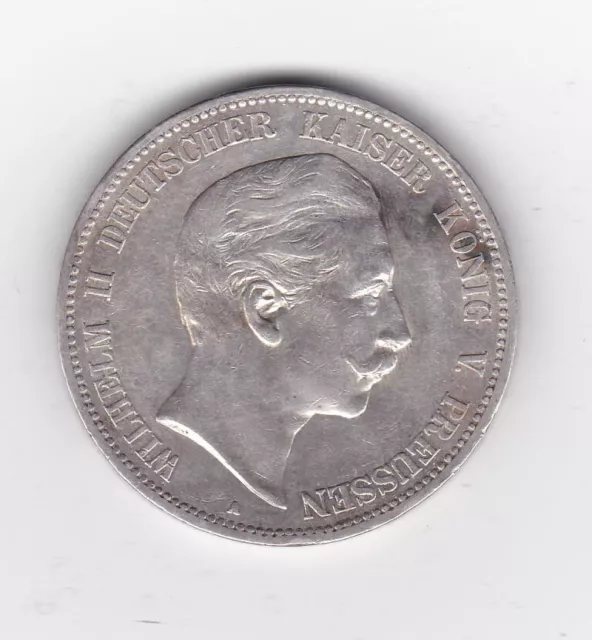 5 Mark Preußen Wilhelm II. 1907 A Silber J 104
