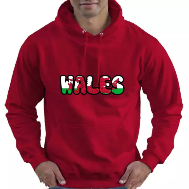 Wales Welsh Flag Love Rugby Adult Unisex Mens Womens Hoodie Hooded Top Gift