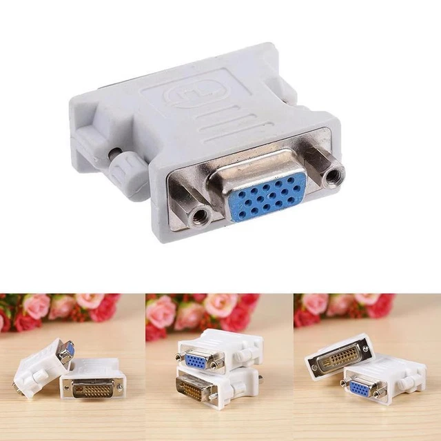 15 PINS WHITE VGA Female to 24+1 pin DVID Male Adapter Converter P5