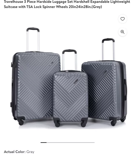 Travelhouse HardShell Expandable Travel Suitcase 3 Pieces Luggage Set 20” 24”28”