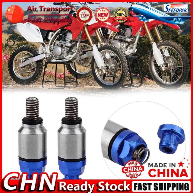 1 Pair M5x0.8mm Fork Air Bleeder Valves for Motocross Dirt Bike (Blue) Fr
