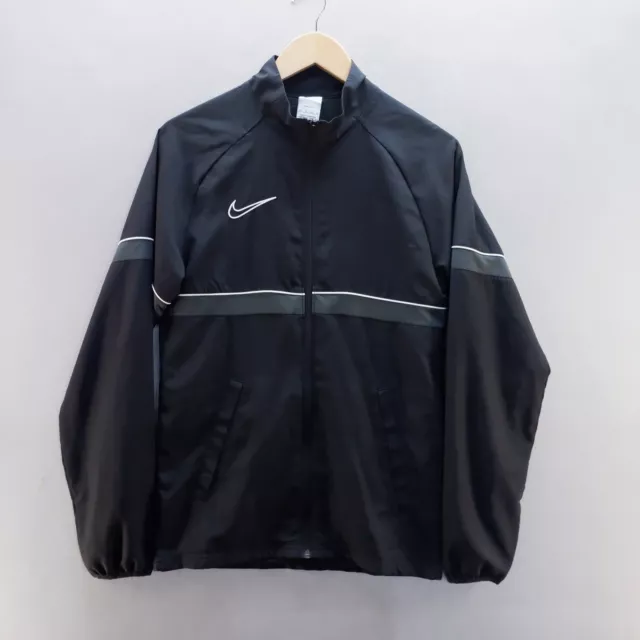 Nike Mens Track Jacket XS Black Swoosh Full Zip Dri-Fit Lightweight Windbreaker