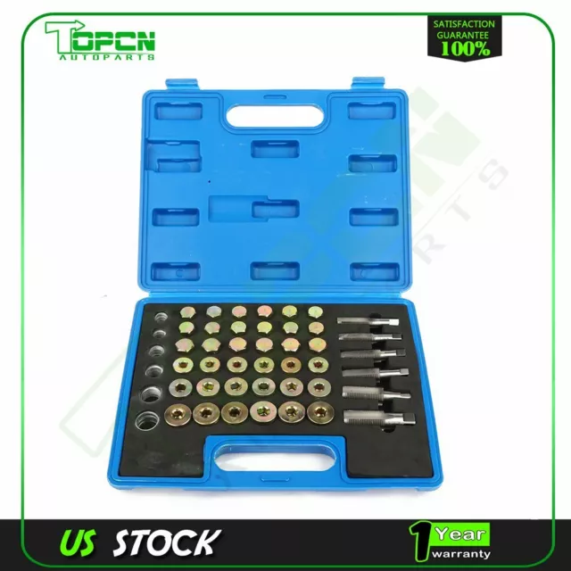 114pc Oil Pan Thread Repair Replace Tool Sump Gearbox Drain Plug Repair Tool Set