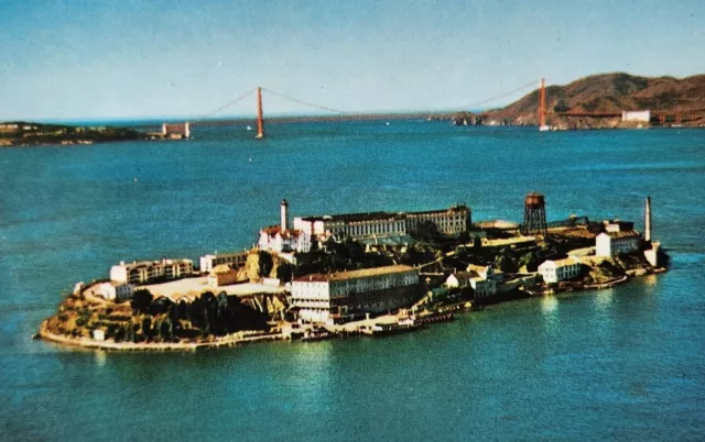 Alcatraz The Rock Island San Francisco Bay CA Aerial View Postcard