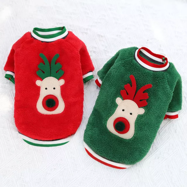 Winter Dog Clothes Warmer Christmas Deer Pet Coat Polyester Costume Pets Supply 3