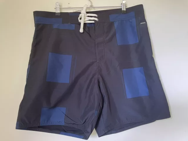 Men’s H & M Black And Blue Boardshorts Boardies Size 32 Inch Quickdry Pocket