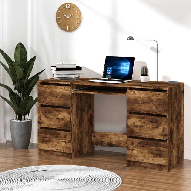 Schreibtisch Räuchereiche 140x50x77  Holzwerkstoff Y1S6