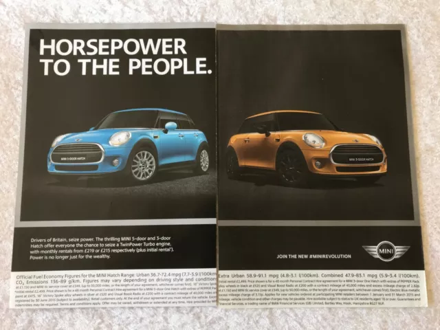 Mini 2015 Horsepower Poster Advert Ready Frame A4 X 2 Size File R