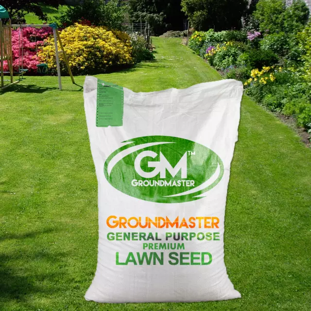 GroundMaster General Purpose Garden Premium Back Lawn Grass Seed Various Sizes
