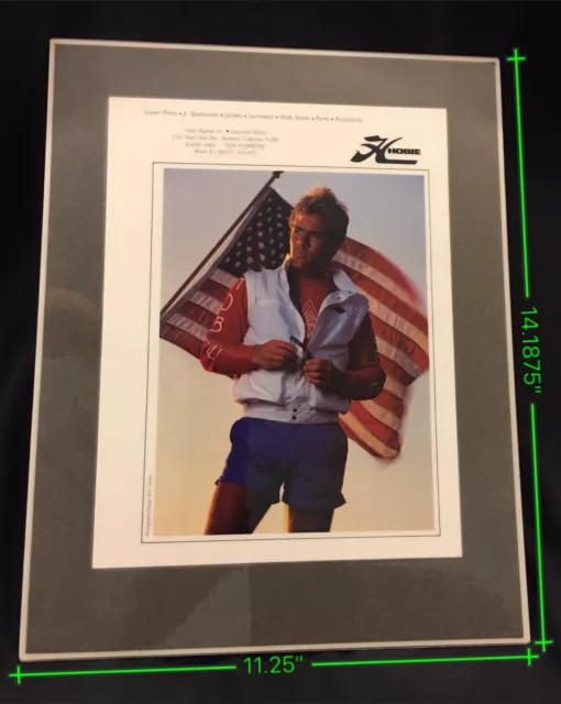 Vintage Hobie Surfing Advertising Laminated Photo Flag 1980’s All American Man