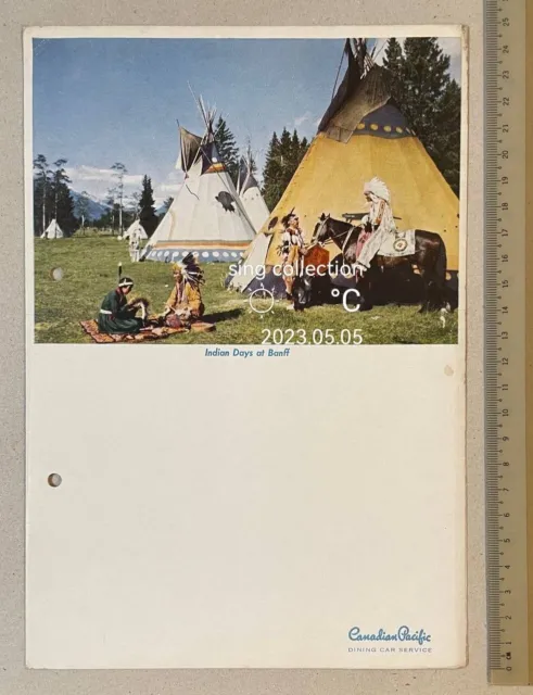 old Canada Canadian Pacific Dining Car Service menu card - Indian Days at Banff