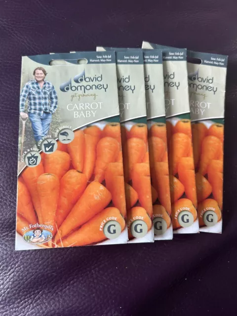 5 paquetes de semillas Mr. Fothergill's Carrot (Baby Chantenay) Cascade F1 🙂