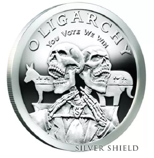 2016 1OZ Oligarchy Sculpt Proof Silver Shield - SBSS *Mint Error - Donkey Legs*