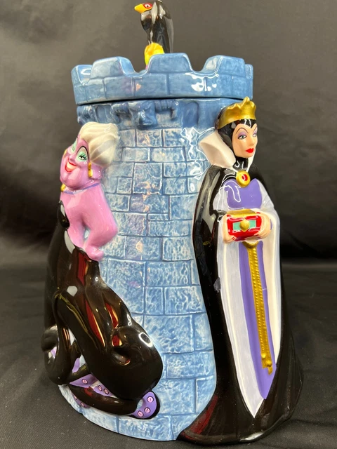 DISNEY VILLAINS COOKIE Jar Maleficent, Ursula Evil Queen And Diablo 11