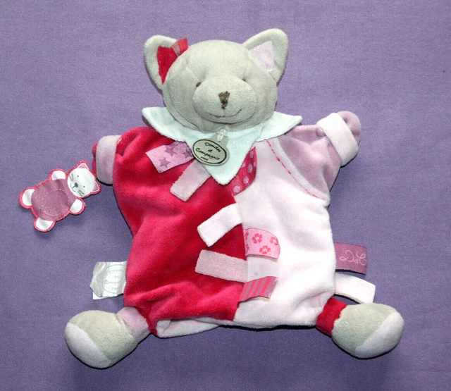 Doudou Et Compagnie Doudou Chat Marionnette Mario Rose Etiquette Dc2349 Ttbe