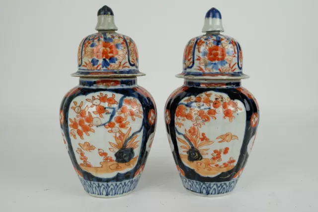 Pair of 24 cm small  Antique Japanese Imari Vases, 19th Century