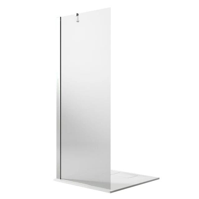 Walk In Pared De Ducha Fija 88Cm Vidrio Cristal Antical Transparente 6Mm H190