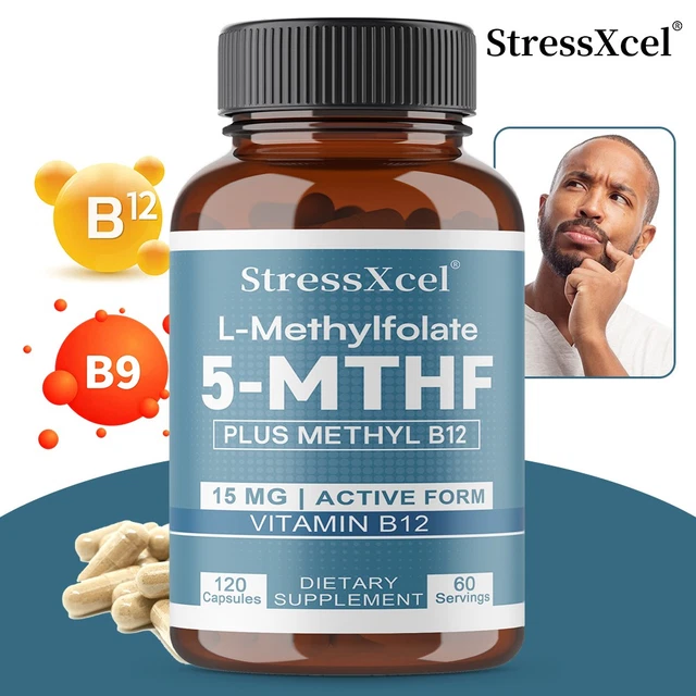 L METHYLFOLATE 5 Mthf Plus Vitamin B12 Support Heart Health Nerve ...