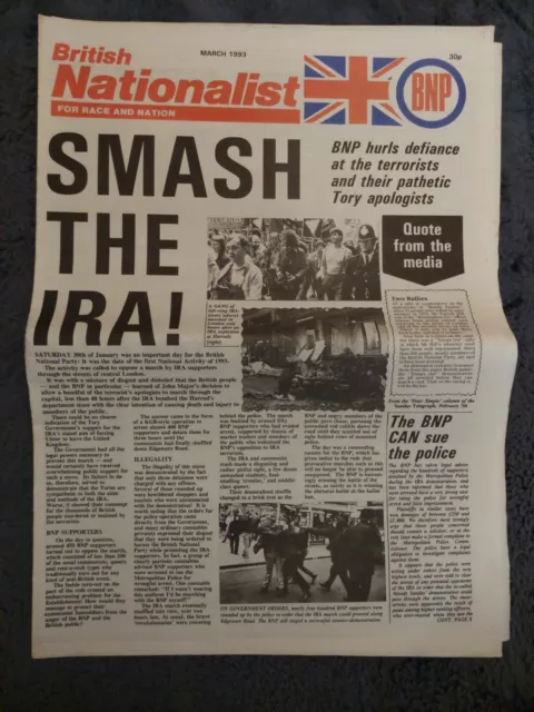 British Nationalist #129 BNP Newspaper John Tyndall No.129 - 1993