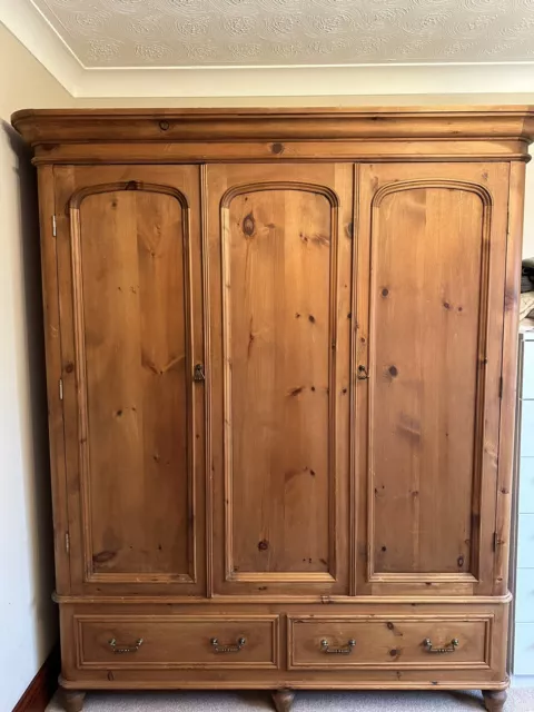 solid pine wardrobe with drawers