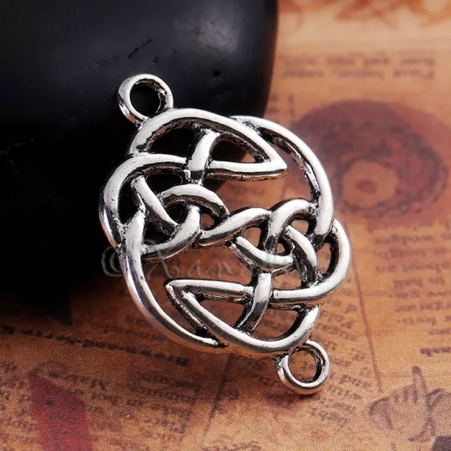 Celtic Knots Antiqued Silver Plated Connector Charms C0719 - 10, 20 Or 50PCs