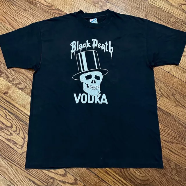 vintage Black Death Vodka Slash Guns N Roses 90s Drink in Peace t-shirt L/XL