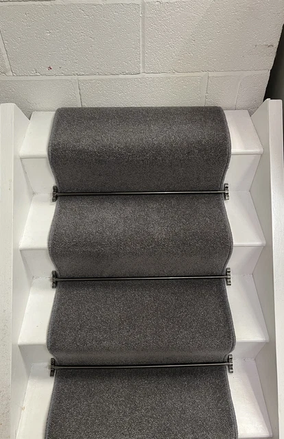 CORREDOR DE ESCALERA DE ALFOMBRA DE LANA ÁTICO 80/20, 50 oz RENO, 60 cm DE ANCHO, 14 PASOS