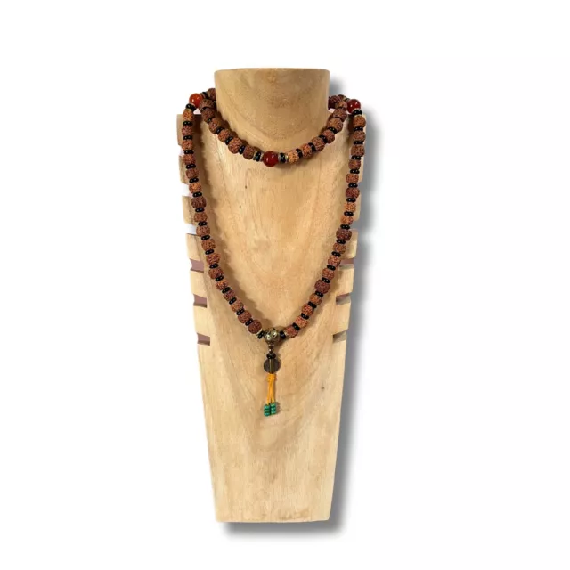 AsienLifeStyle Mala Gebetskette buddhistische Halskette Rudraksha Samen