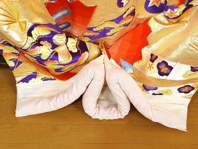 Japanese Kimono Uchikake Luxurious Wedding Embroidery Pure Silk Gold K481 13