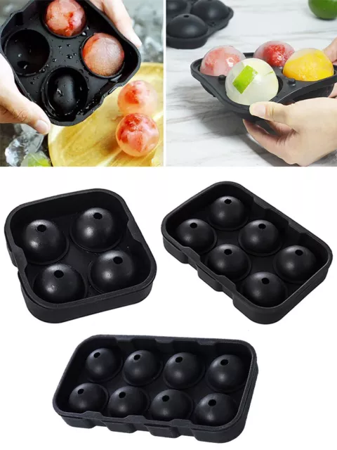Round Ice Cube Mold Ice Hockey Mold Silicone Mold Thick Durable for Whiskey ɘ
