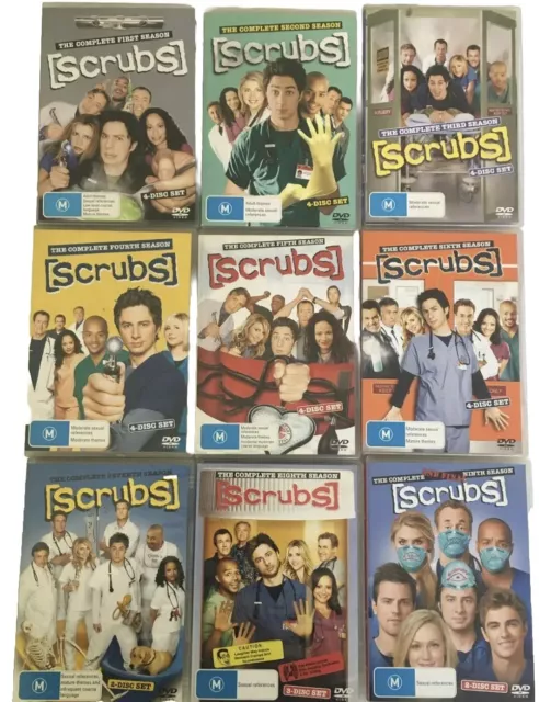 SCRUBS THE COMPLETE Series Season 1-9 DVD Set 1 2 3 4 5 6 7 8 9 Region ...