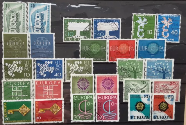 Germany 1956 - 1967 - collection of 13 Europa sets of used stamps