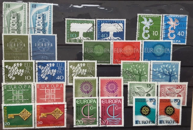 Germany 1956 - 1967 - collection of 13 Europa sets of used stamps