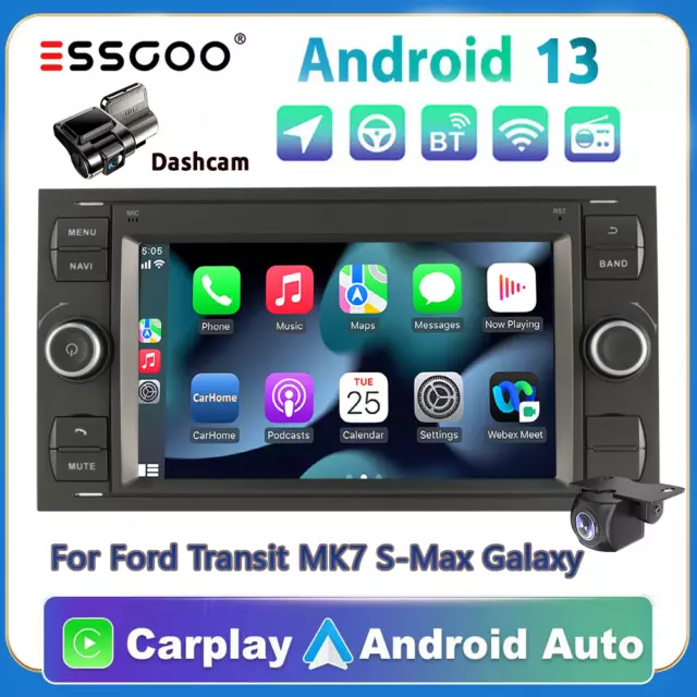 DVR+ For Ford Transit MK7 Apple Carplay Android13 Car Stereo Radio GPS Head Unit