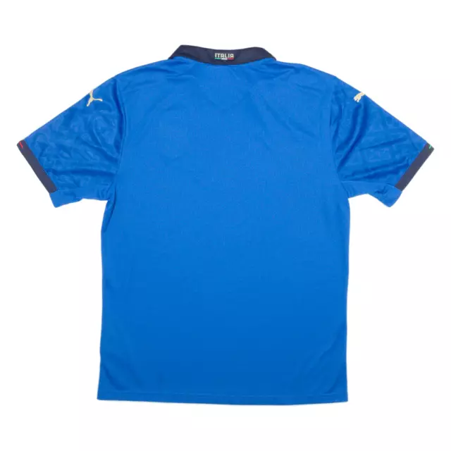 PUMA 2020 Italy Home Kit Mens Football Shirt Jersey Blue Collared M 3