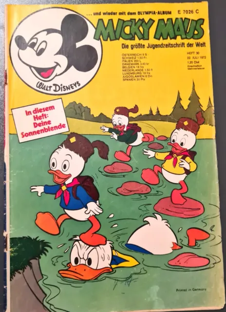 Micky Maus Comic Heft Nr.30 mit SB+GS 1972  (247