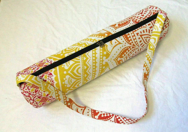 Sac à Tapis De Yoga Mandala Jaune, Motif Yin Yang, Bandoulière Réglable, Neuf