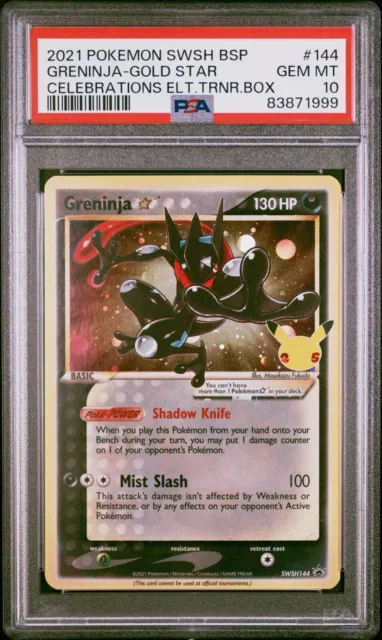 2021 Pokémon Celebrations | #144 Greninja Gold Star | PSA 10