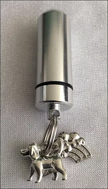 Pet Ashes Urn Jewellery - Rainbow Bridge Dog. Cremation Keepsake Necklace