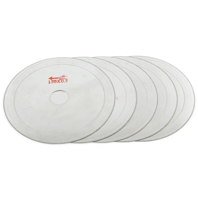 5Pcs 6" inch Thin Lapidary Diamond Saw Blades Arbor 20mm Rim Cutting Disc Stone