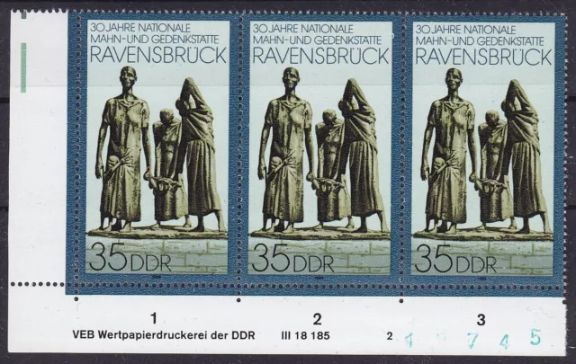 Briefmarken DDR Mi Nr. 3274 Mahnmal Ravensbrück  BZN Druckvermerk DV WPD 2 **