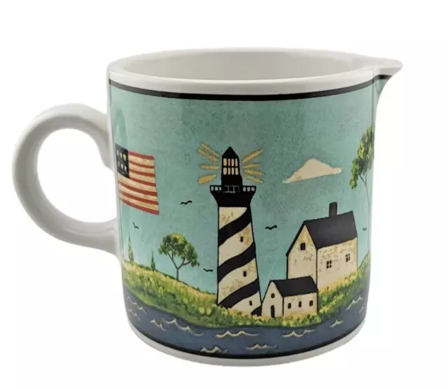 Sakura Warren Kimble Coastal Breeze Creamer Stoneware Ships Water Lighthouse